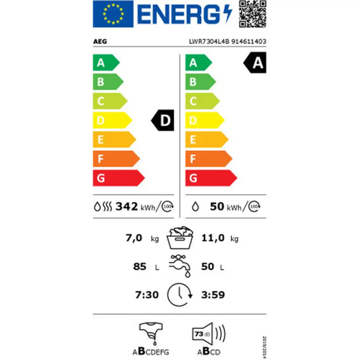 Перална машина AEG LWR7304L4B 11 Kg