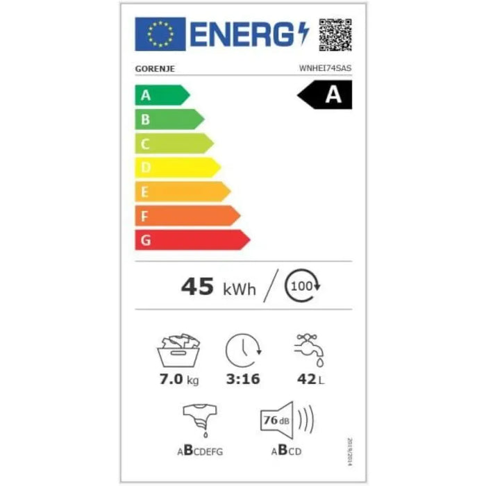Пералня GORENJE WNHEI74SAS 7 кг 1400 об/мин.