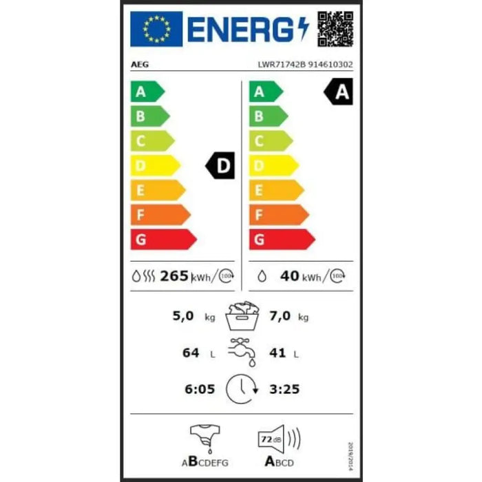 Пералня със сушилня AEG LWR71742B 7/5 кг ProSteam® 1400
