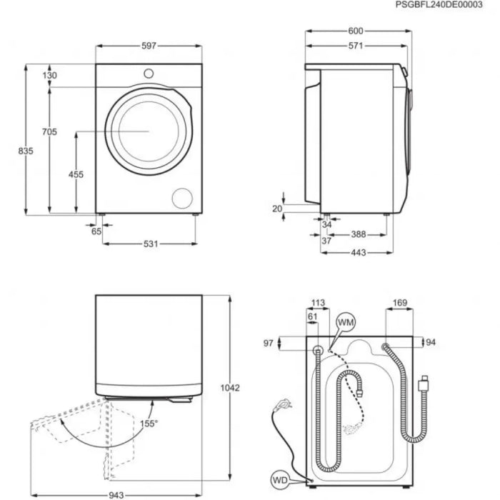 Пералня със сушилня ELECTROLUX EW7W4492E 9/5 кг SteamCare