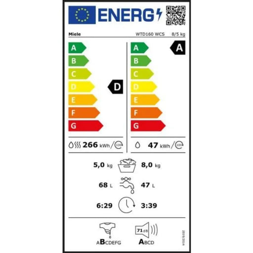 Пералня със сушилня MIELE WTD160 WCS 8/5 кг WiFi 1500