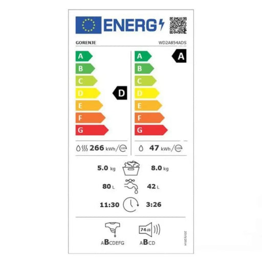 Пералня със сушилня GORENJE WD2A854ADS 8/5 кг SteamTech