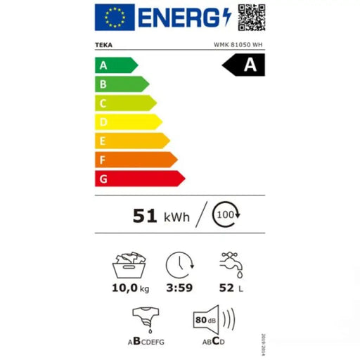 Пералня TEKA WMK 81050 WH 10 кг AutoDose 1500 об/мин