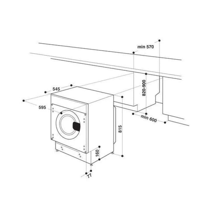 Пералня със сушилня за вграждане WHIRLPOOL BI WDWG 961485