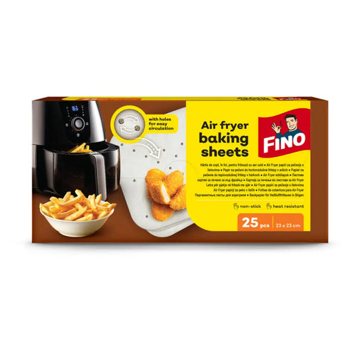 ПЕРФОРИРАНА ХАРТИЕНА КОШНИЦА ЗА AIR FRYER 25БР 23CM FINO