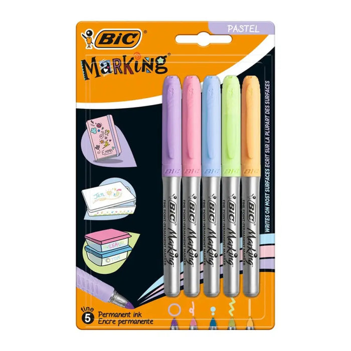 ПЕРМ. МАРКЕР 5 ЦВЯТА ПАСТЕЛ INTENSITY ЗА РАЗЛ.ПОВЪРХНОСТ BIC