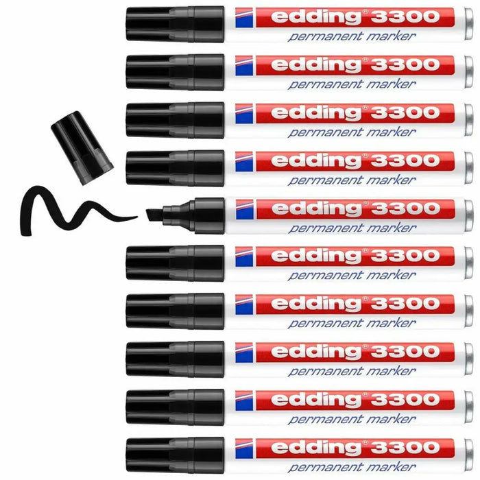 Перманентен флумастер Edding 3300 Черен (10 броя)