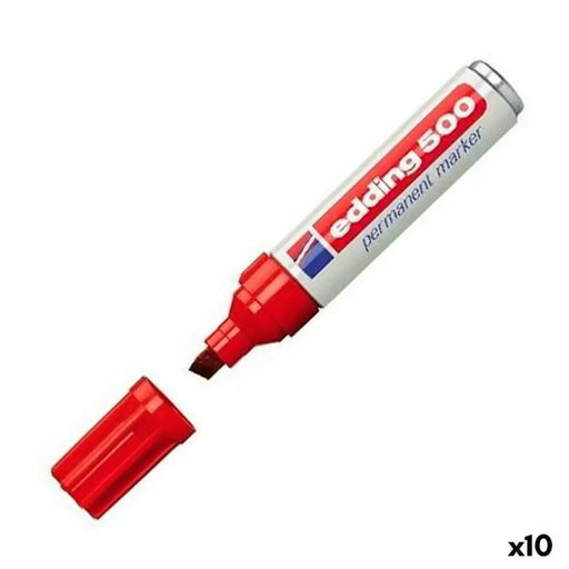 Перманентен флумастер Edding 500 Червен (10 броя)