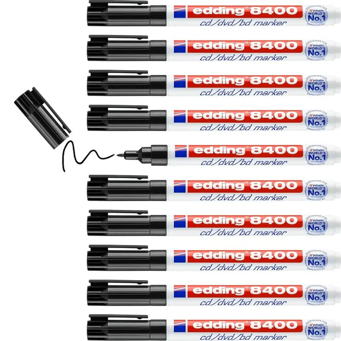 Перманентен флумастер Edding 8400 Черен (10 броя)