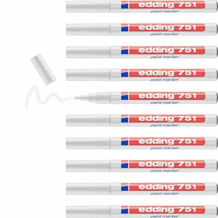 Перманентен флумастер Edding E751 Бял (10 броя)