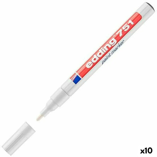 Перманентен флумастер Edding E751 Бял (10 броя)