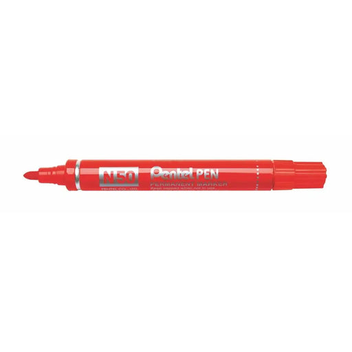 Перманентен флумастер Pentel N50-BE Червен 12 Части