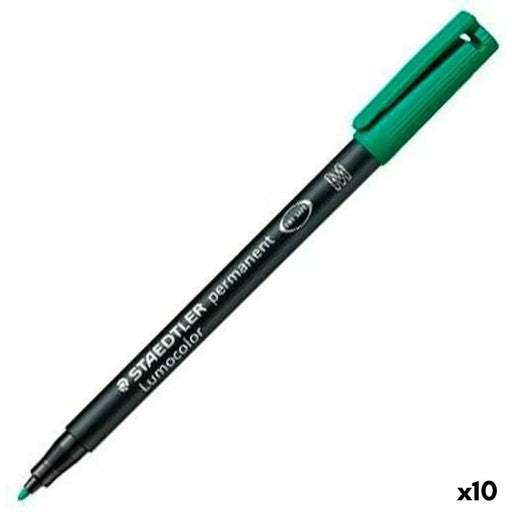 Перманентен флумастер Staedtler Lumocolor 313-5 M Зелен (10