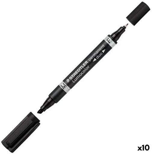 Перманентен флумастер Staedtler Lumocolor 348 Черен (10