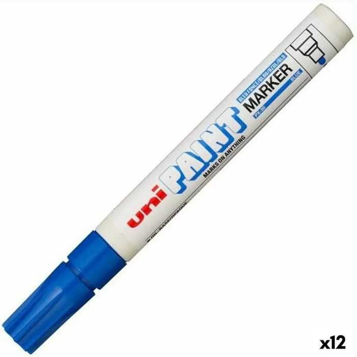 Перманентен флумастер Uni-Ball PX-20 Син (12 броя)