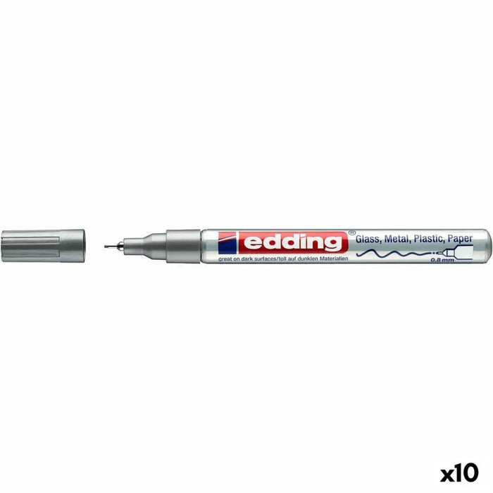 Перманентен флумастер Edding 780 Сребрист (10 броя)