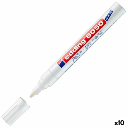 Перманентен флумастер Edding E-8050 Tyre Marker Бял (10