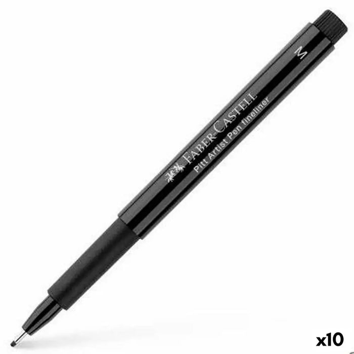 Перманентен флумастер Faber-Castell Pitt Artist Черен (10
