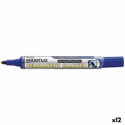 Перманентен флумастер Pentel Maxiflo NLF50 Син 12 Части (12