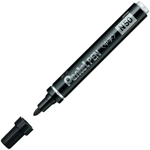 Перманентен флумастер Pentel N50-BE Черен 12 Части