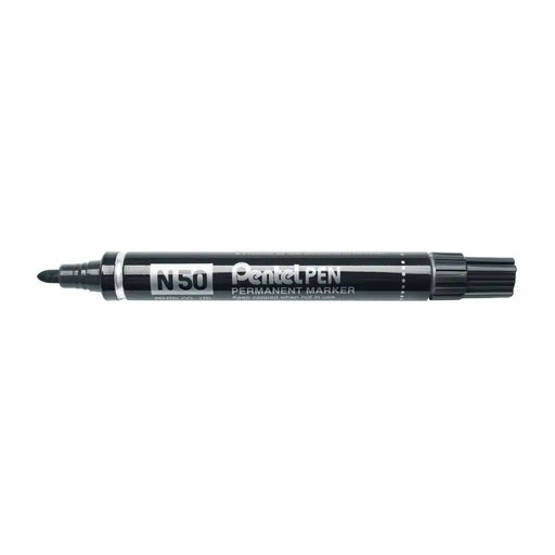 Перманентен флумастер Pentel N50-BE Черен 12 Части