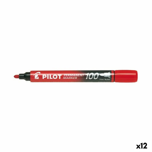 Перманентен флумастер Pilot SCA-100 Червен (12 броя)