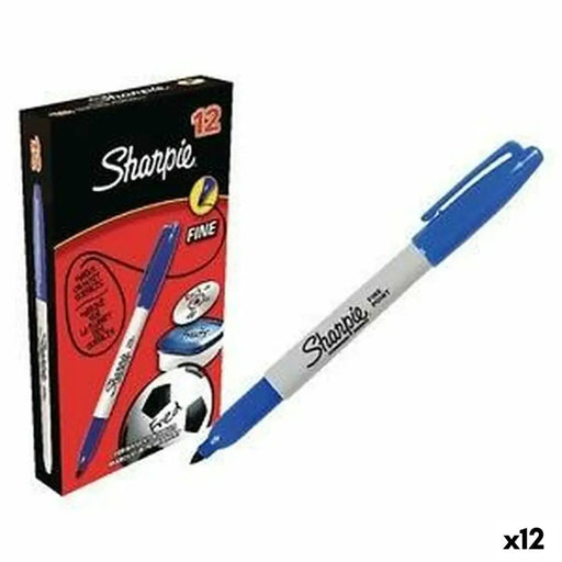 Перманентен флумастер Sharpie Fine Point Син (12 броя)