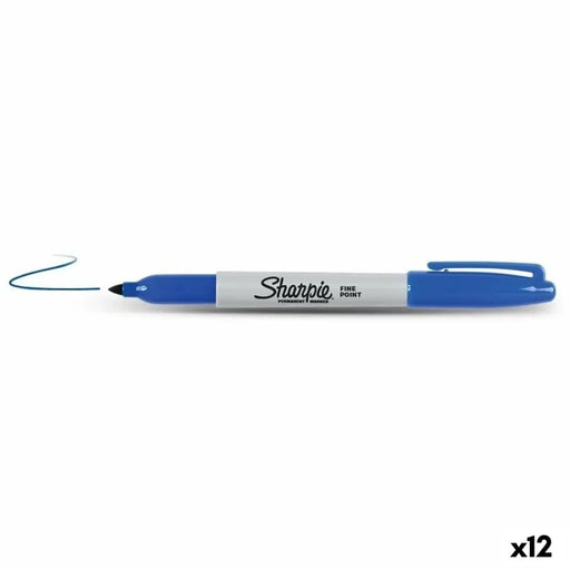 Перманентен флумастер Sharpie Fine Point Син (12 броя)