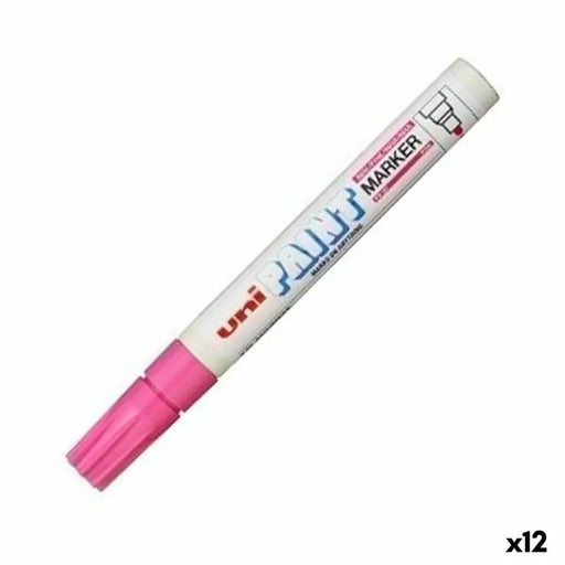 Перманентен флумастер Uni-Ball PX-20 Розов (12 броя)