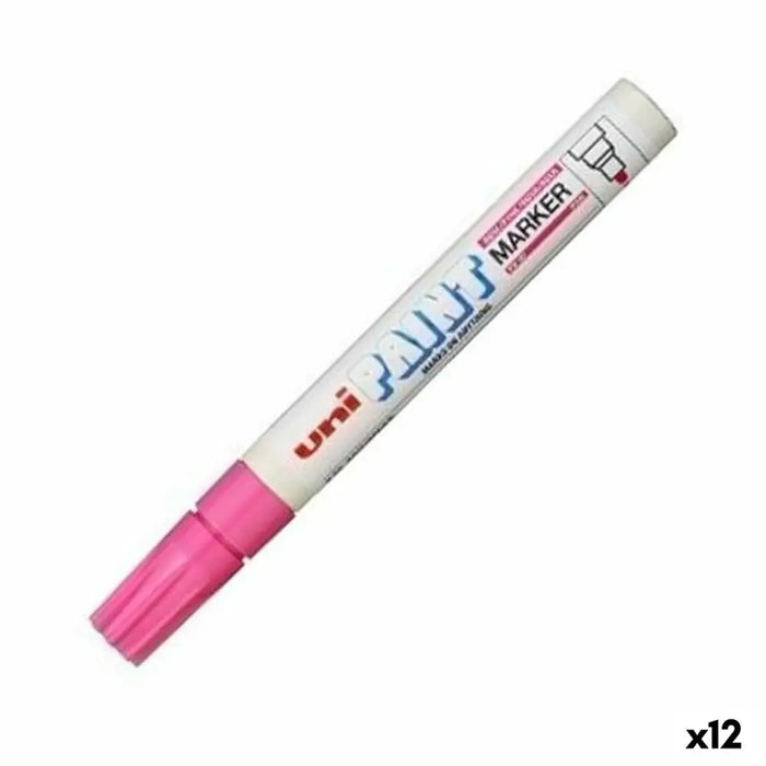 Перманентен флумастер Uni-Ball PX-20 Розов (12 броя)