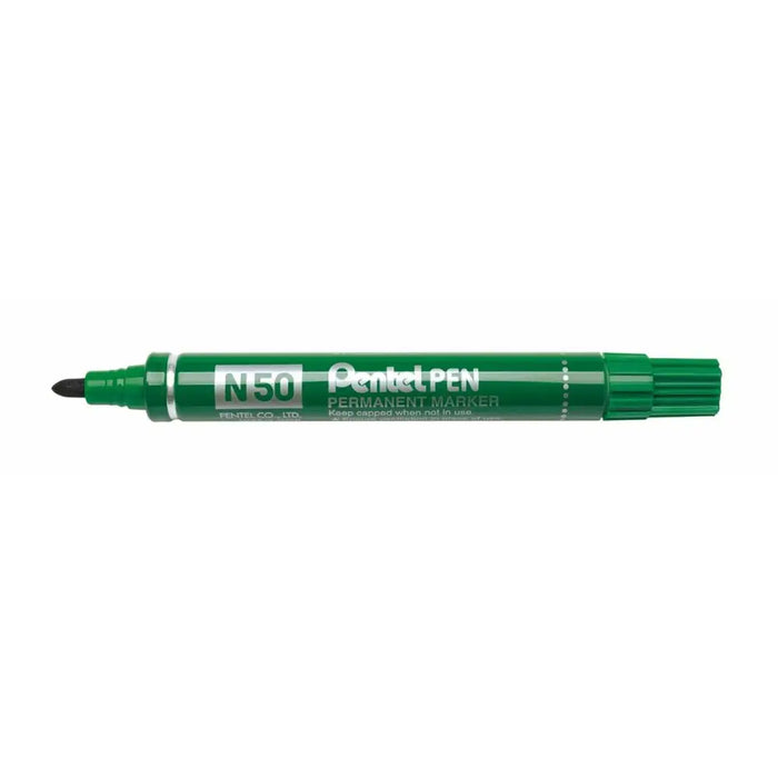 Перманентен флумастер Pentel N50-BE Зелен 12 Части