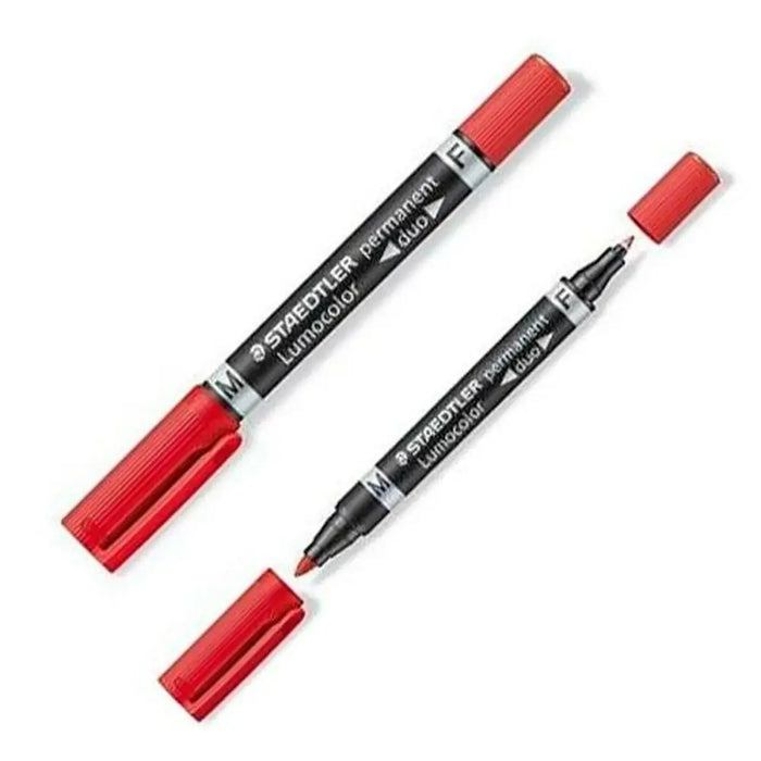 Перманентен флумастер Staedtler Lumocolor 348 Двоен Червен