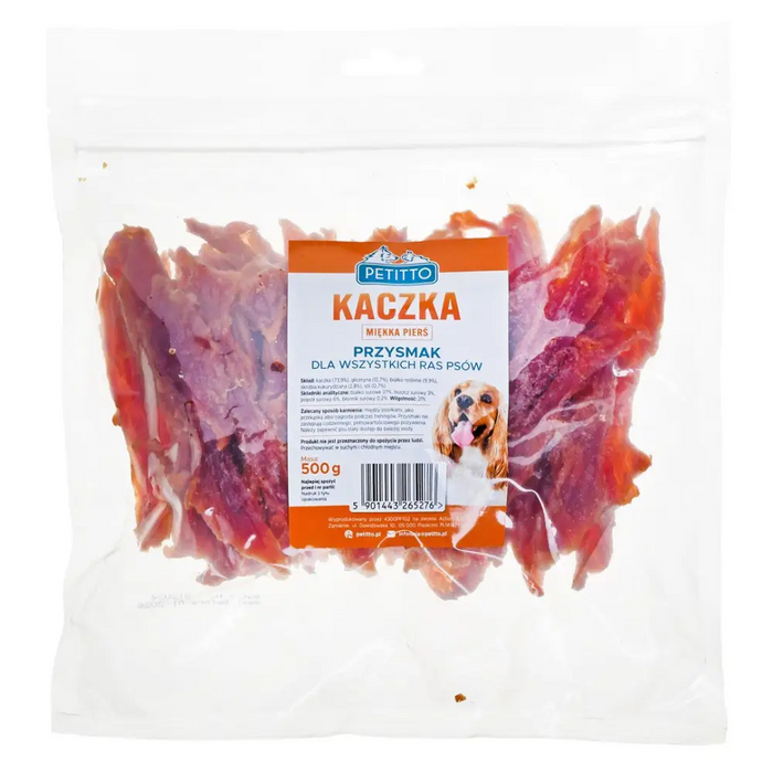 PETITTO Меки патешки гърди - лакомство за кучета - 500гр