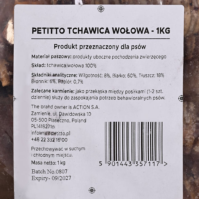 PETITTO Лакомство за кучета с говеждо месо - 1 кг