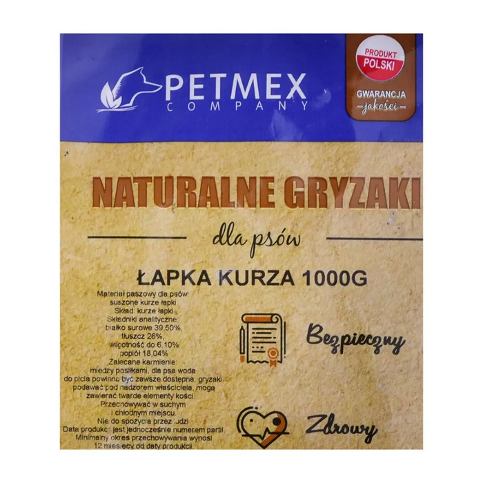 PETMEX Дъвка за кучета Пилешка лапа - 1 кг