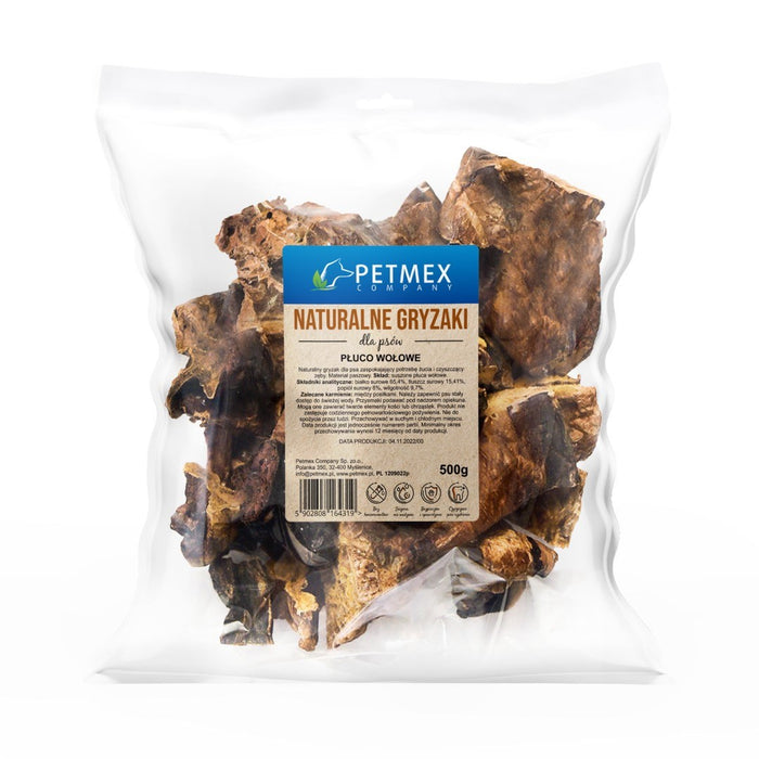 PETMEX Лакомство за кучета с говежди бял дроб - 500 г