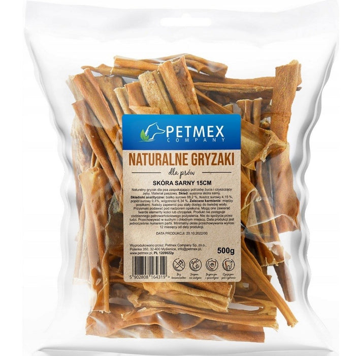 PETMEX Кожа от сърна 15 см - лакомство за кучета - 500 г