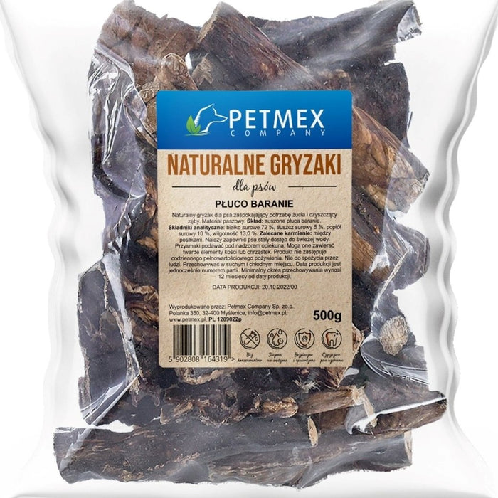 PETMEX Овчи бели дробове Моно – лакомство за кучета – 500 г