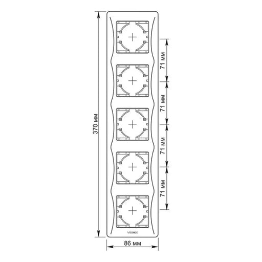 ПЕТОРНА ВЕРТИКАЛНА РАМКА VF-BNFR5V-BG BINERA VIDEX - ГРАФИТ