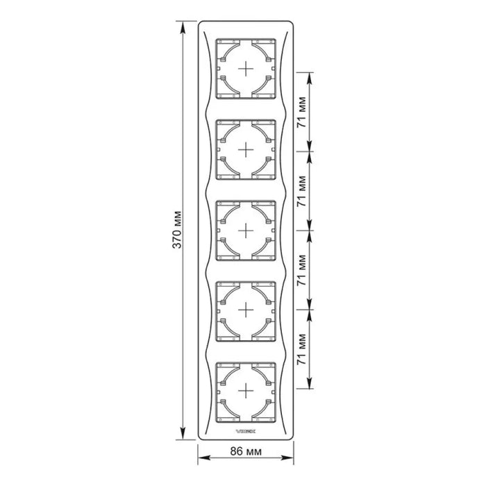 ПЕТОРНА ВЕРТИКАЛНА РАМКА VF-BNFR5V-BG BINERA VIDEX - ГРАФИТ