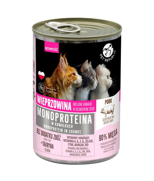 PET REPUBLIC Монопротеинова котешка храна в сос - 400 г