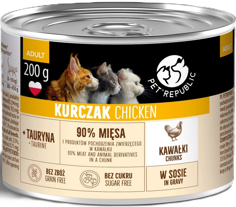 PETREPUBLIC Adult парчета с пиле в сос кутия – котешка храна – 200g