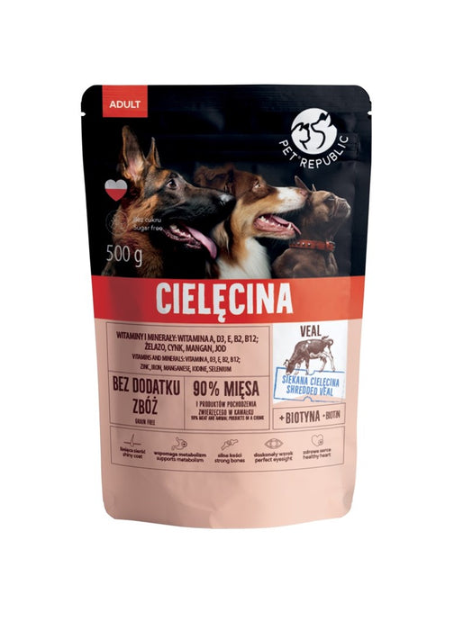 PET REPUBLIC Мокра храна за кучета за възрастни с телешко месо - 500 г