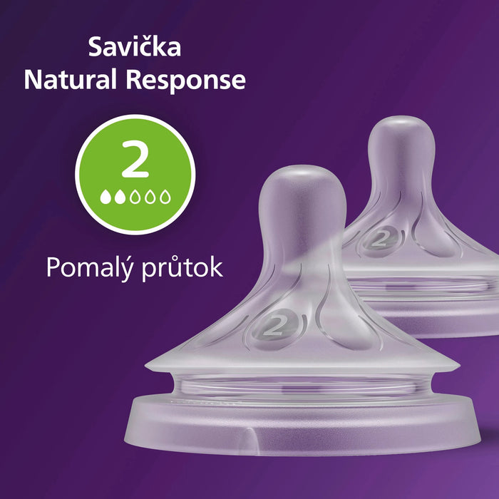 Биберони за шише Natural, поток 2, 2 бр
