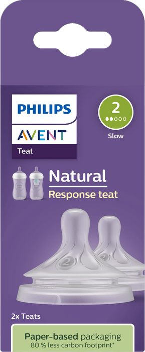 Биберони за шише Natural, поток 2, 2 бр