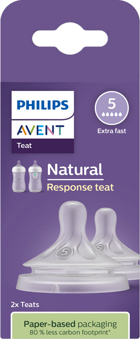 Биберони за шише Natural, поток 5, 2 бр