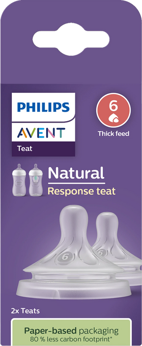 Биберони за шише Natural, поток 6, 2 бр