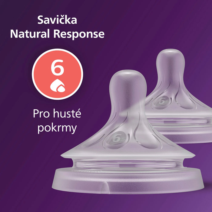 Биберони за шише Natural, поток 6, 2 бр