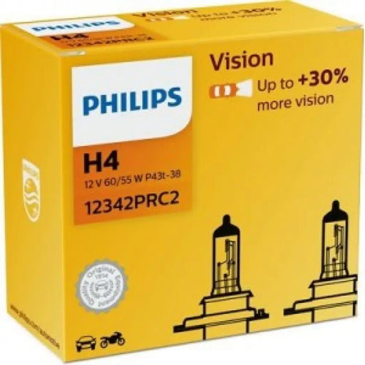 PHILIPS VISION H4 3200K 55W/60W 12V CARTON BOX X2 PCS
