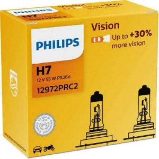 PHILIPS VISION H7 3200K 55W 12V CARTON BOX X2 PCS